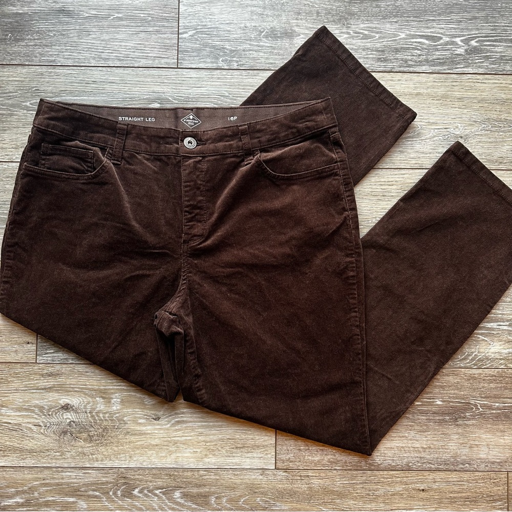 St John's Bay Dark Brown Velvet Feel Corduroy Pants size 16P‎ - Picture 2 of 12